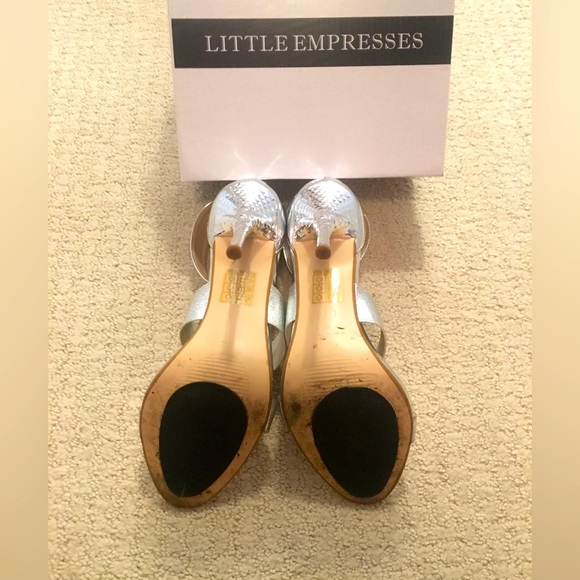 Little Empresses Silver Heeled Sandals - Picture 7 of 13